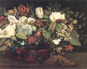 Basket of Flowers - 古斯塔夫·库尔贝